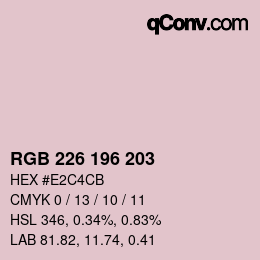 Farbcode: RGB 226 196 203 | qconv.com