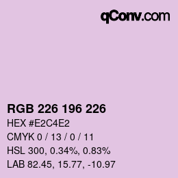 颜色代码: RGB 226 196 226 | qconv.com