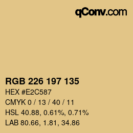 Color code: RGB 226 197 135 | qconv.com