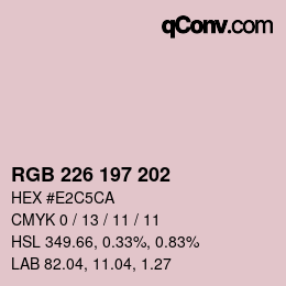 Color code: RGB 226 197 202 | qconv.com