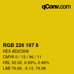 Color code: RGB 226 197 8 | qconv.com
