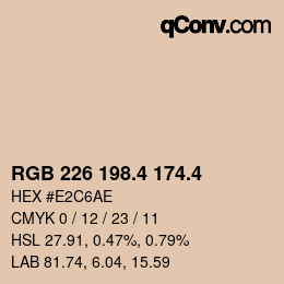 カラーコード: RGB 226 198.4 174.4 | qconv.com