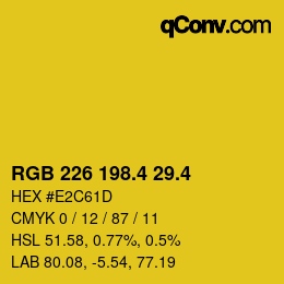 カラーコード: RGB 226 198.4 29.4 | qconv.com