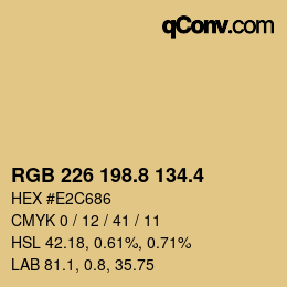 カラーコード: RGB 226 198.8 134.4 | qconv.com