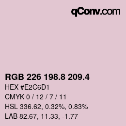 カラーコード: RGB 226 198.8 209.4 | qconv.com