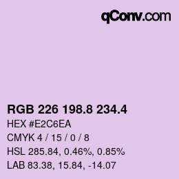 カラーコード: RGB 226 198.8 234.4 | qconv.com