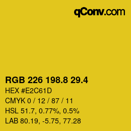 カラーコード: RGB 226 198.8 29.4 | qconv.com