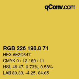Color code: RGB 226 198.8 71 | qconv.com
