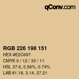 Color code: RGB 226 198 151 | qconv.com