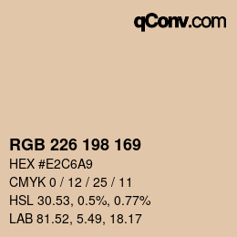 Color code: RGB 226 198 169 | qconv.com