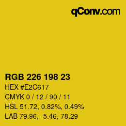 Color code: RGB 226 198 23 | qconv.com