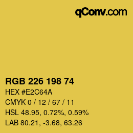 Color code: RGB 226 198 74 | qconv.com