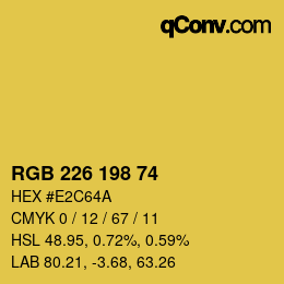 Color code: RGB 226 198 74 | qconv.com