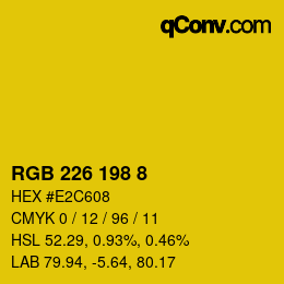 Code couleur: RGB 226 198 8 | qconv.com