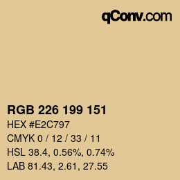 Color code: RGB 226 199 151 | qconv.com