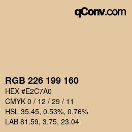 Color code: RGB 226 199 160 | qconv.com