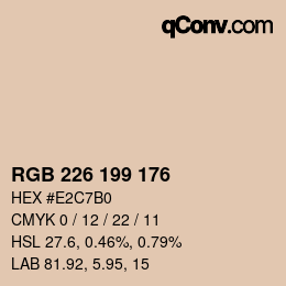 Color code: RGB 226 199 176 | qconv.com
