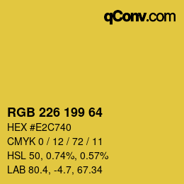 Color code: RGB 226 199 64 | qconv.com