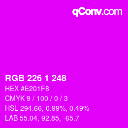 カラーコード: RGB 226 1 248 | qconv.com