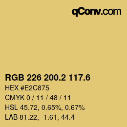 カラーコード: RGB 226 200.2 117.6 | qconv.com