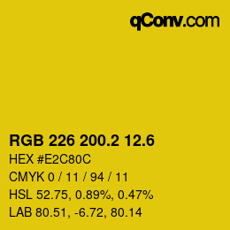 カラーコード: RGB 226 200.2 12.6 | qconv.com