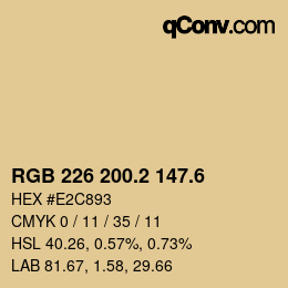 カラーコード: RGB 226 200.2 147.6 | qconv.com