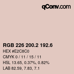 カラーコード: RGB 226 200.2 192.6 | qconv.com