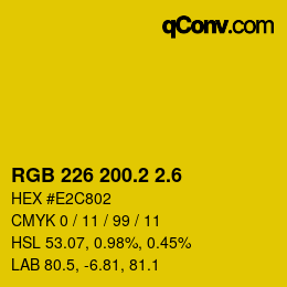 カラーコード: RGB 226 200.2 2.6 | qconv.com