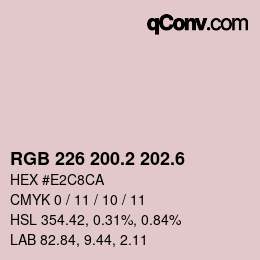 カラーコード: RGB 226 200.2 202.6 | qconv.com
