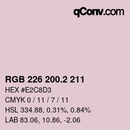 カラーコード: RGB 226 200.2 211 | qconv.com