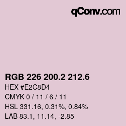 カラーコード: RGB 226 200.2 212.6 | qconv.com