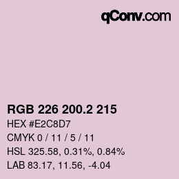 カラーコード: RGB 226 200.2 215 | qconv.com