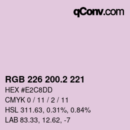 カラーコード: RGB 226 200.2 221 | qconv.com