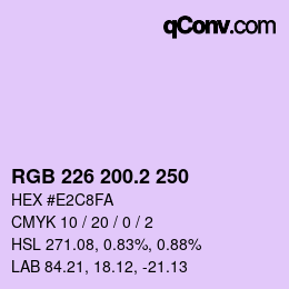 カラーコード: RGB 226 200.2 250 | qconv.com