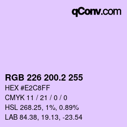 カラーコード: RGB 226 200.2 255 | qconv.com
