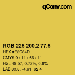 カラーコード: RGB 226 200.2 77.6 | qconv.com