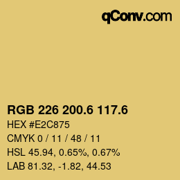 カラーコード: RGB 226 200.6 117.6 | qconv.com