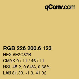 カラーコード: RGB 226 200.6 123 | qconv.com