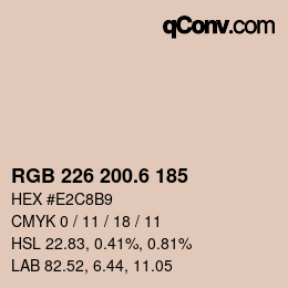 カラーコード: RGB 226 200.6 185 | qconv.com
