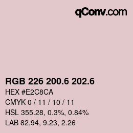 カラーコード: RGB 226 200.6 202.6 | qconv.com