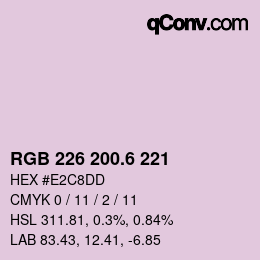 カラーコード: RGB 226 200.6 221 | qconv.com