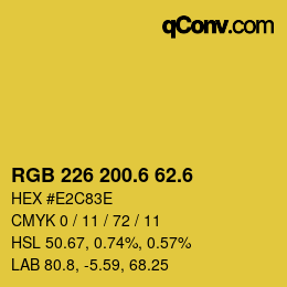 カラーコード: RGB 226 200.6 62.6 | qconv.com