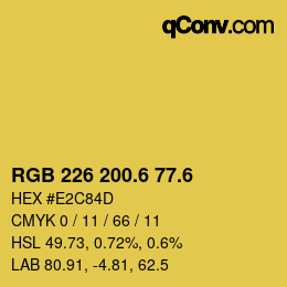 カラーコード: RGB 226 200.6 77.6 | qconv.com