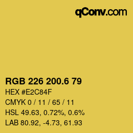 カラーコード: RGB 226 200.6 79 | qconv.com