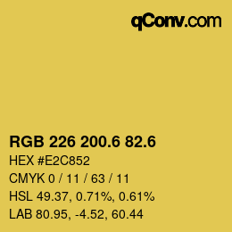 カラーコード: RGB 226 200.6 82.6 | qconv.com
