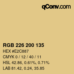 Color code: RGB 226 200 135 | qconv.com