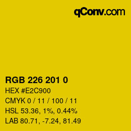 Color code: RGB 226 201 0 | qconv.com