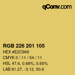 Color code: RGB 226 201 105 | qconv.com