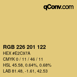 Code couleur: RGB 226 201 122 | qconv.com