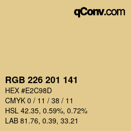 Color code: RGB 226 201 141 | qconv.com